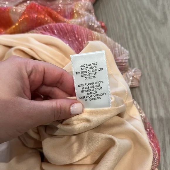 NWT Jewel Badgley Mischka Danika Printed Strapless Sheath Dress - Picture 6 of 7